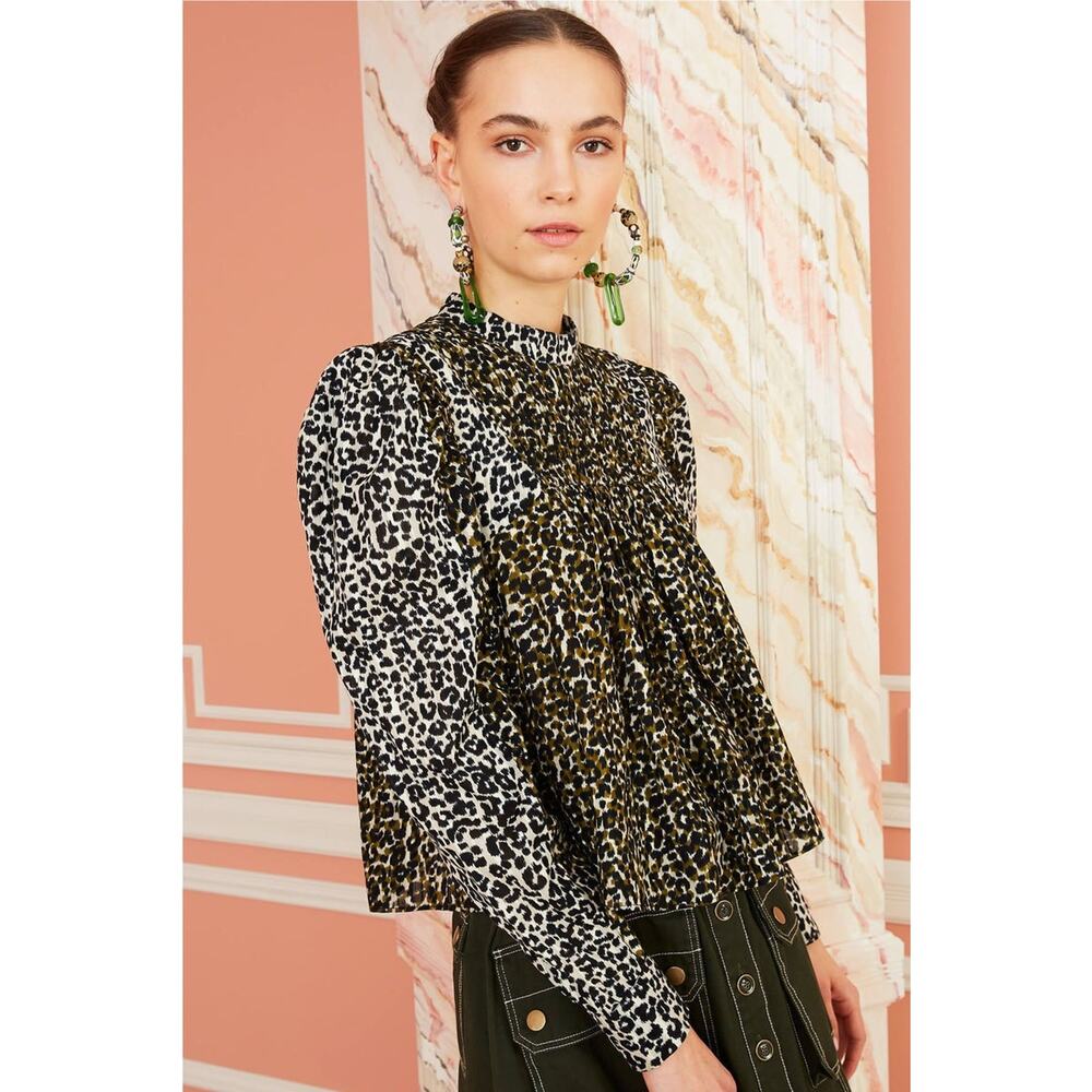 Ulla Johnson Vesna Blouse Army - 4
